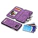 AIREBO 5161757 Dermis Handmade Genuine Cowhide Wallet Type Leather Case with Zipper for Samsung Galaxy S7 Edge, Purple