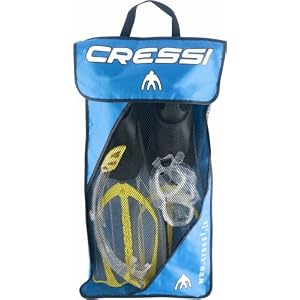 Cressi Men's Pluma Bag Mask Fins and Snorkel Set
