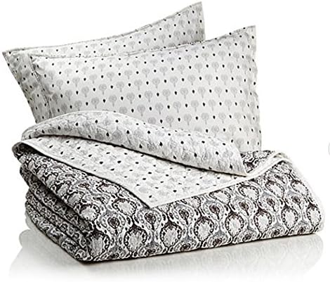 India Hicks Lake Palace Cotton 3-piece Quilt Set ~ Gray / King