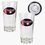 Atlanta Hawks 2 Piece Pint Ale Glass Set with Basketball Bottom