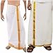 Gugaliya Mens ONE Cream & ONE White Color Cotton OPEN Lungi with Golden Zari Patti ( L Fancy Cr & Wh) RS.599.00