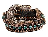 UPC 701340548435 product image for Nocona Women's Copper Nailhead Turquoise Belt Black Medium | upcitemdb.com