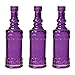 Luna Bazaar Small Vintage Glass Bottle Set (6.5-Inch, Purple, Calista Cylinder Design, Set of 3) - Flower Bud Vase for Home Décor and Wedding Centerpieces