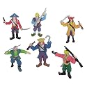 Set 12 Small Plastic Toy Pirates! Pirate Figures stand 2-3/4 inches tall (70mm) 1:24 scale