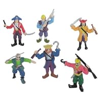 Set 12 Small Plastic Toy Pirates! Pirate Figures stand 2-3/4 inches tall (70mm), 1/24th scale