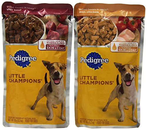 PEDIGREE LITTLE CHAMPIONS Grilled Flavors in Sauce Variety Pack Wet Dog Food 5.3 Ounces (2-Pack of 4)
