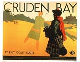 Cruden Bay With Piper, Art Poster by British Rail