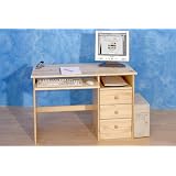 Schreibtisch, Computertisch, PC-Tisch ADAM mit Scannerauszug aus Massivholzvon "Eleganca Collection"