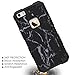 iPhone 5/5S SE Case, CinoCase Hybrid TPU Rubber Silicone Case with Marble Pattern Sleek PC Back 2 in 1 Dual Layer Shockproof Drop Resistant Sturdy Protective Cover for iPhone 5 5S SE Black