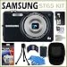 Samsung ST65 14MP 27mm Wide Angle Lens HD Digital Camera in Black + 8GB Accessory Kit