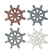 Grasslands Road by The Sea Seaworthy Ship Wheel Coaster Set In Boat Caddy, 5-Piece