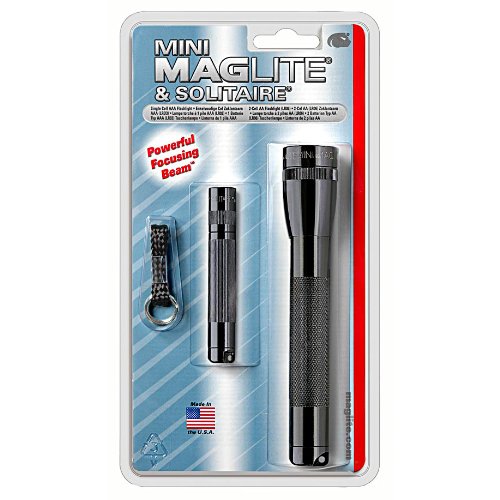 More of Mag-Lite X12016 kleines Lite-Pack Set: 1x Mini Mag-Lite AA + 1x Solitaire inkl. Schlüsselanhängerschlaufe,maglite mini aa,maglite mini aa led,maglite mini led