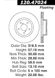 Centric Parts 120.47024 Premium Brake Rotor