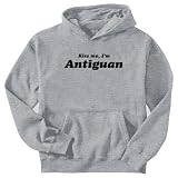 Sweatshirt Heather Gray Kiss Me , I Am Antiguan Antigua And Barbuda Country
