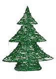 Good Tidings Green Rattan Christmas Tree 16 Inches Tall with 20 Mini Lights