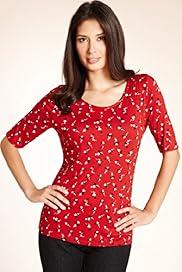 Scoop Neck Floral Print Stretch Top