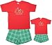 CHRISTMAS TREE FAMILY Matching Short Holiday Tee and Boxer Pajamas for Adults - Matching Outfits for Children