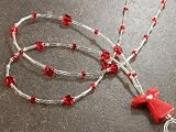 Red Dress Love Your Heart Beaded Lanyard