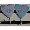 Gisela Graham Shabby Chic set of 2 Floral Heart Coat Hooks