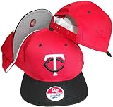 Minnesota Twins Red/Navy Two Tone Low Profile Snapback Adjustable Plastic Snap Back Hat / Cap Small/Medium