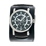 Nemesis Men's IN045K Classic Black Racing Meter Leather Band Watch