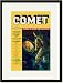 Black Framed/Matted Print 17x23, Comet: Beautiful Woman in Rocket Window