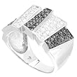Black & White CZ Sterling Silver Ring Sizes: 5-9