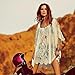 Bessky Women Vintage Hippie Boho Embroidered Floral Lace Crochet Mini Dress (Asia L)