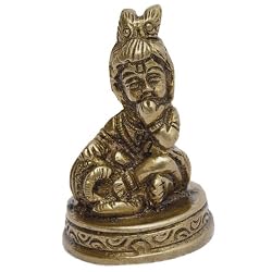 Hindu God Religious Statue Krishna Brass Sculpture