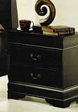 Nightstand Louis Phillipe Style in Black Finish