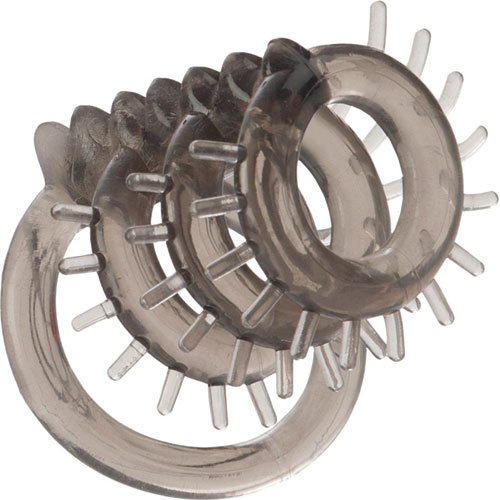 Triple Ripple Cock Ring Enhancer Tickler (Smoke) with Ticklers That Provide Added Stimulation for Both Partners!!