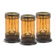 Amber Color Lacework Tealight Candle Lanterns Set of 3
