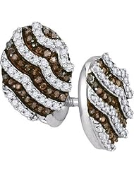 10KT White Gold 0.45 CTW-Diamond Micro-Pave Earring