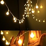 Dailyart 13feet/4m Long Globe String Light Starry Light for Gardens, Home, Wedding, Christmas Party (Warm White), Battery-powered