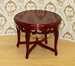 Handcarved Mahogany Victorian Roundtable Dollhouse Miniature