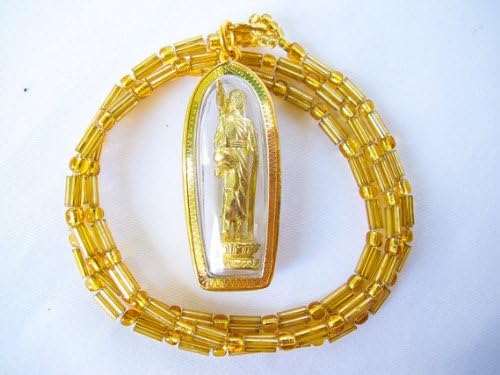 (PG059) Rare Lucky Pra Sivaree Buddha Pendant Gold Plate Frame Thai Amulet
