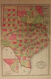 Antique Map of USA: Texas, Oklahoma, 1888
