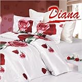 Diana Dear 6 Piece Queen Duvet Cover Bedding Set in White