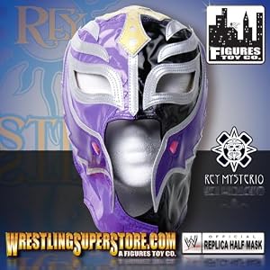 Rey Mysterio Kid Size Replica Black and Purple Half Mask
