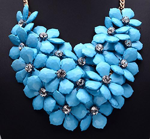 Girl Era Evening Party Chain Luxury Ossicular Flowers Diamond Bib Temperament Necklace Clothing Accessories Womens(b)