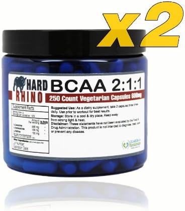 BCAA 2:1:1 Branched Chain Aminos 600mg Veggie Capsules. (500 count)