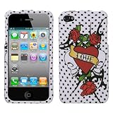 Rubberized Plastic Design Cover Case Gothic Rose For Apple iPhone 4