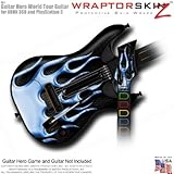 Metal Flames Blue Skin fits Band Hero, Guitar Hero 5 & World Tour Guitars for XBOX 360 & PS3 (GUITAR