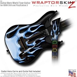Metal Flames Blue Skin fits Band Hero, Guitar Hero 5 & World Tour Guitars for XBOX 360 & PS3 (GUITAR NOT INCLUDED) by WraptorSkinz
