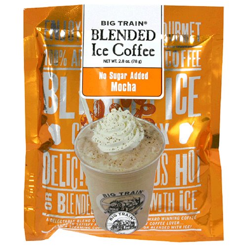 Big Train Mocha No Sugar Added Blended Ice Coffee (single serve bag), Pack of 25 2.8-Ounce Units (70-Ounces)