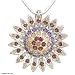 Citrine and garnet necklace, 'Rainbow Sunflower' 17.3