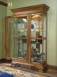 Elegant Mixed Media Large Curio with Sliding Glass Door
