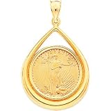 14K Yellow Gold 1/4oz American Eagle Coin & Bezel |A