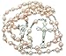 PDTXCLS CB Catholic Catholic Rosary, Great for Women or Girls. Miraculous Pink Glass Beads with Metal Crucifix