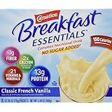 Carnation Instant Breakfast Essentials, Classic French Vanilla, No Sugar Added, 8-Count Packets (Pack of 4)
